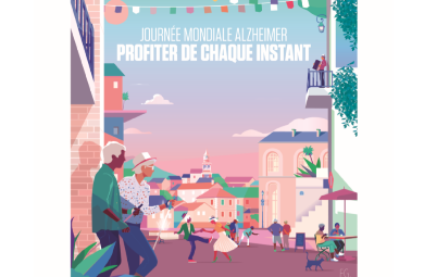 Affiche Journée mondiale Alzheimer avec l'intitulé "Profitons de chaque instant"