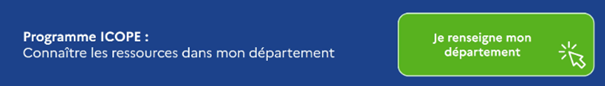 Programme ICOPE : Connaître les ressources de mon département. Une flèche sur Je renseigne mon département